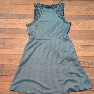 Banana Republic Black Lace Herringbone Dress with Pockets